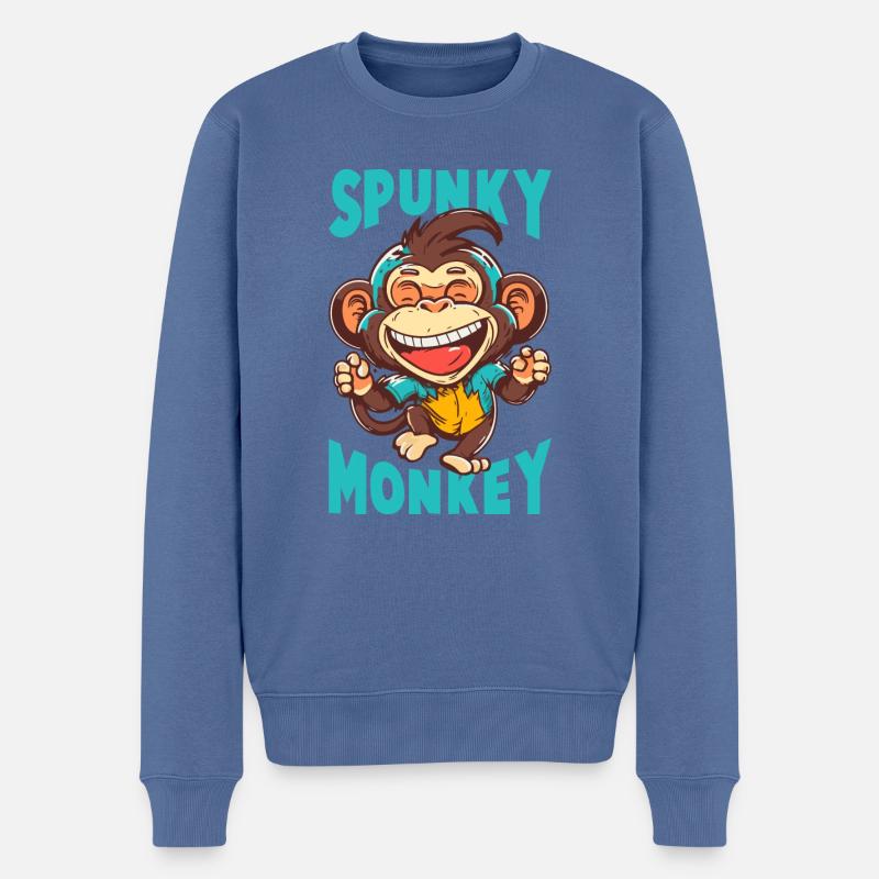 Singe courageux - Pull Premium bio Homme - bleu pigeon