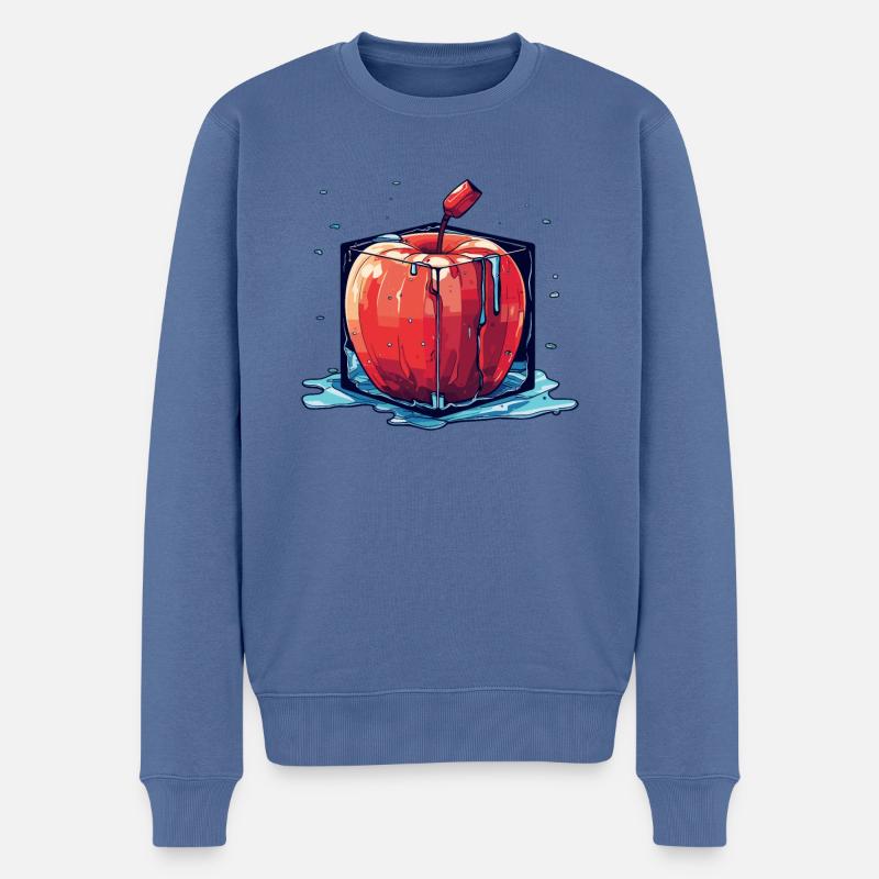 Würfel Apfel Cube Apple - Pull Premium bio Homme - bleu pigeon