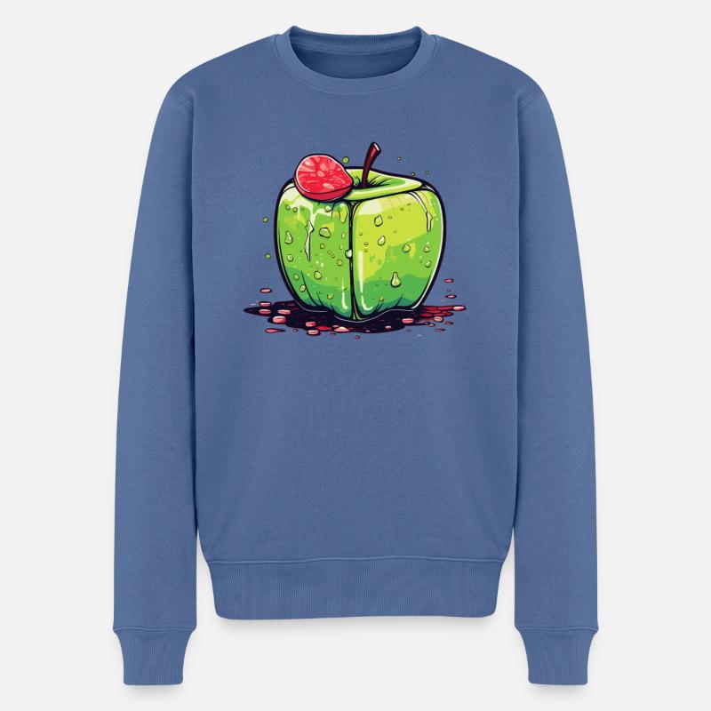 Würfel Apfel Cube Apple - Männer Premium Bio Pullover - Taubenblau