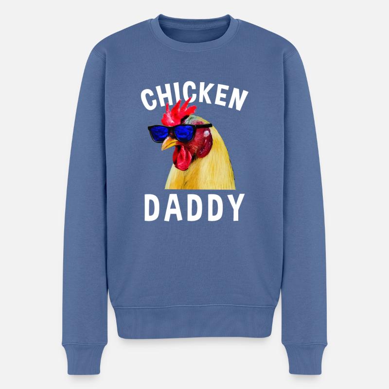 Chicken Daddy Huhn Hühnerhalter Hühner - Männer Premium Bio Pullover - Taubenblau