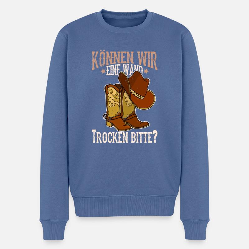 Western Line Dance Stiefel Tanzen Country - Männer Premium Bio Pullover - Taubenblau