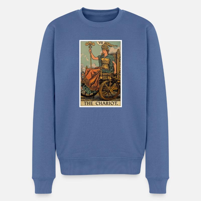 Cartes de tarot Carte de tarot Le char Le chariot - Pull Premium bio Homme - bleu pigeon