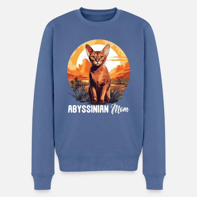 Abyssinian Cat Abessinierkatze - Männer Premium Bio Pullover - Taubenblau