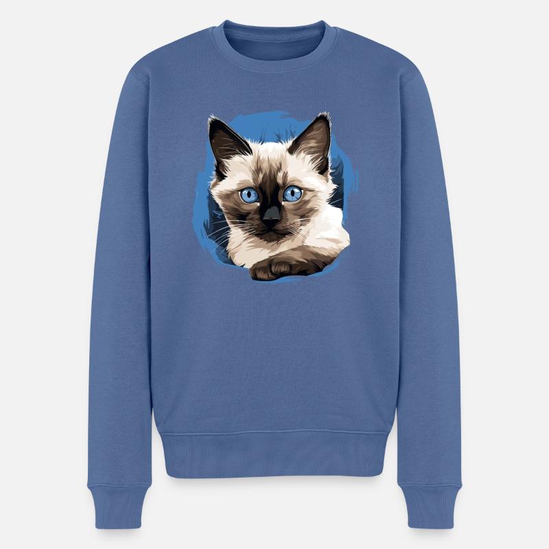 Balinese Cat Balinesenkatze - Männer Premium Bio Pullover - Taubenblau