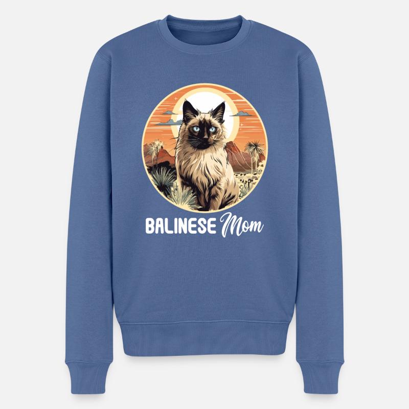 Balinese Cat Balinesenkatze - Männer Premium Bio Pullover - Taubenblau
