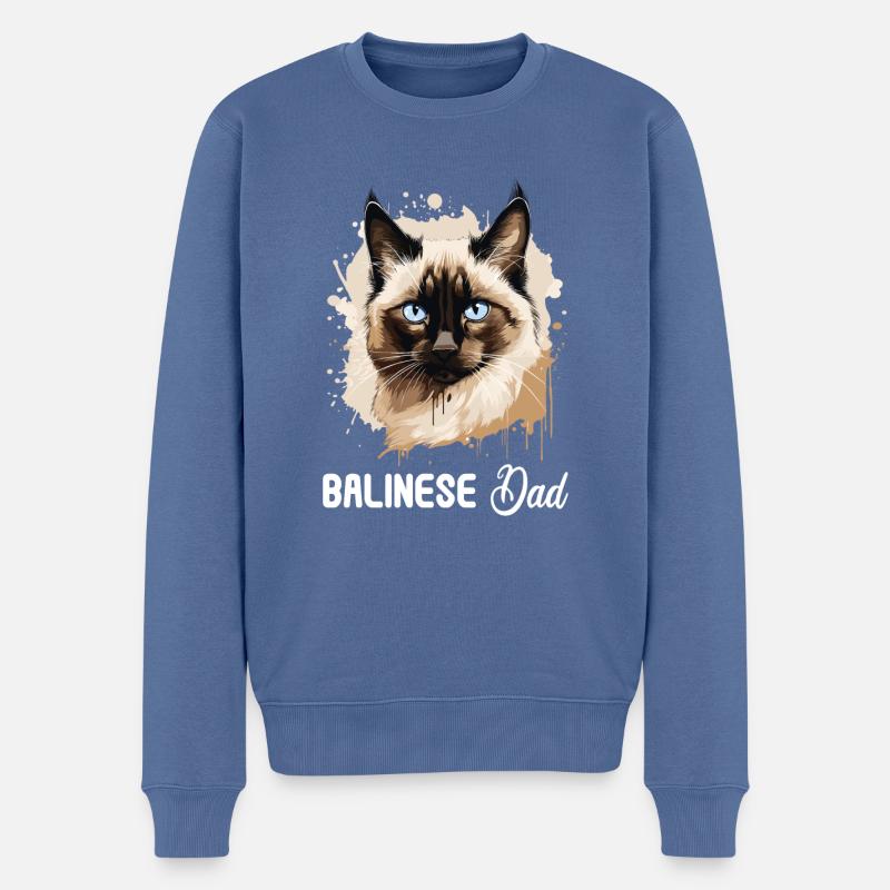 Balinese Cat Balinesenkatze - Männer Premium Bio Pullover - Taubenblau
