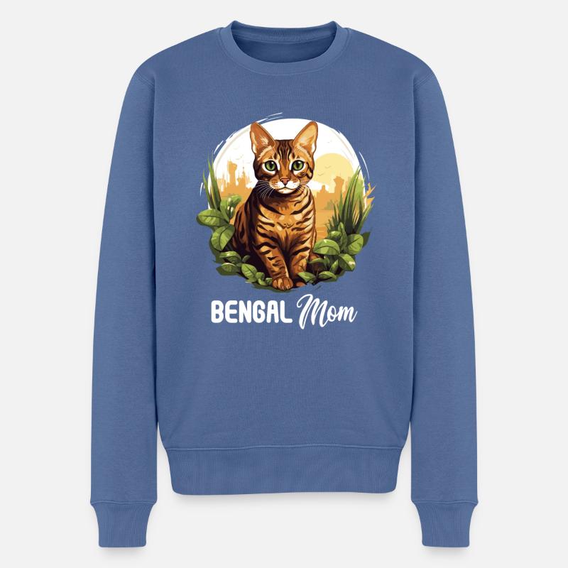 Chat du Bengale Bengalkatze - Pull Premium bio Homme - bleu pigeon