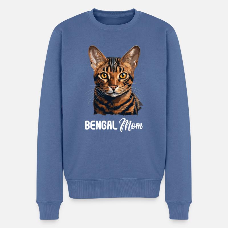 Chat du Bengale Bengalkatze - Pull Premium bio Homme - bleu pigeon