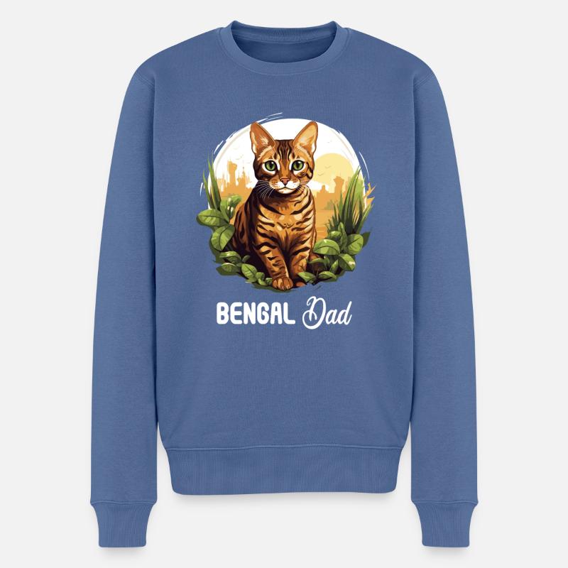 Chat du Bengale Bengalkatze - Pull Premium bio Homme - bleu pigeon