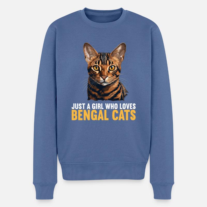 Chat du Bengale Bengalkatze - Pull Premium bio Homme - bleu pigeon