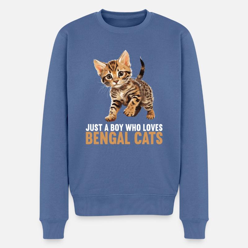 Bengal Cat Bengalkatze - Männer Premium Bio Pullover - Taubenblau