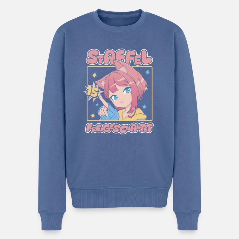 Anime Manga Anime Geburtstagskind - Männer Premium Bio Pullover - Taubenblau