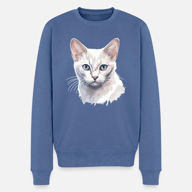 Burmilla Kätzchen Burmilla Katze - Männer Premium Bio Pullover - Taubenblau