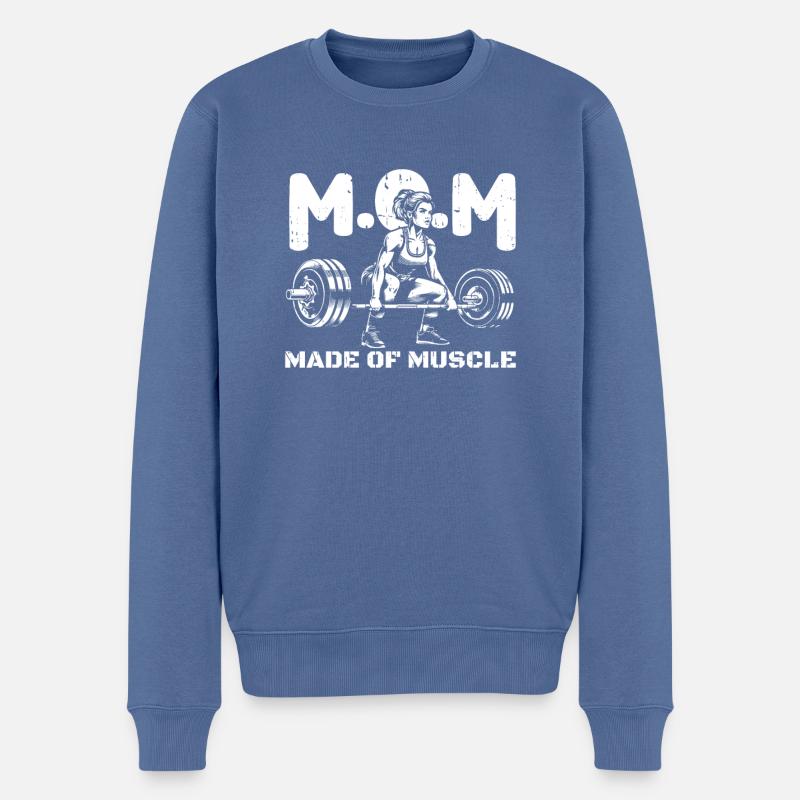 Gewichtheben Gewichtheber Mama - Männer Premium Bio Pullover - Taubenblau