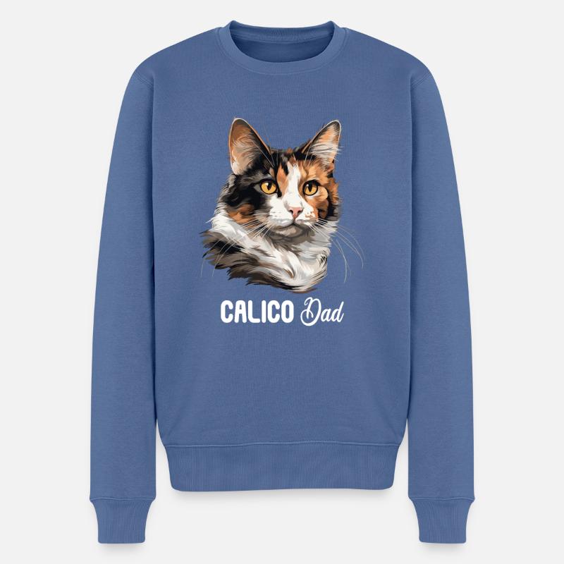Calico Cat Glückskatze - Männer Premium Bio Pullover - Taubenblau