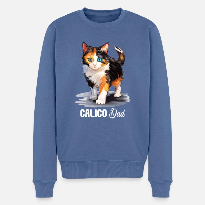 Calico Cat Glückskatze - Männer Premium Bio Pullover - Taubenblau