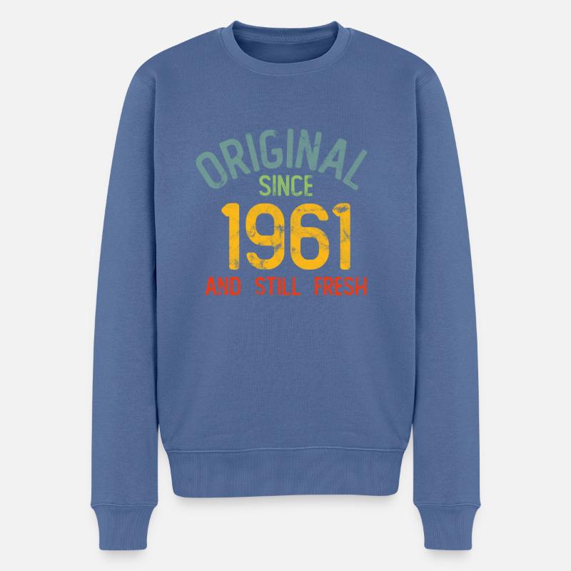 Millésime 1961 - Pull Premium bio Homme - bleu pigeon