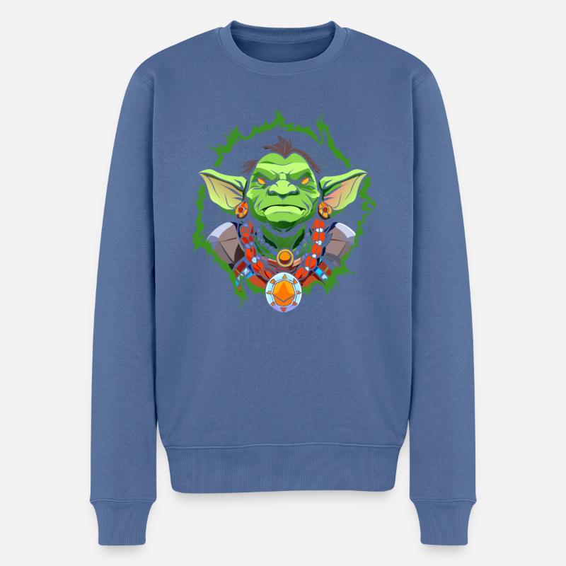 Leprechaun vert - Pull Premium bio Homme - bleu pigeon