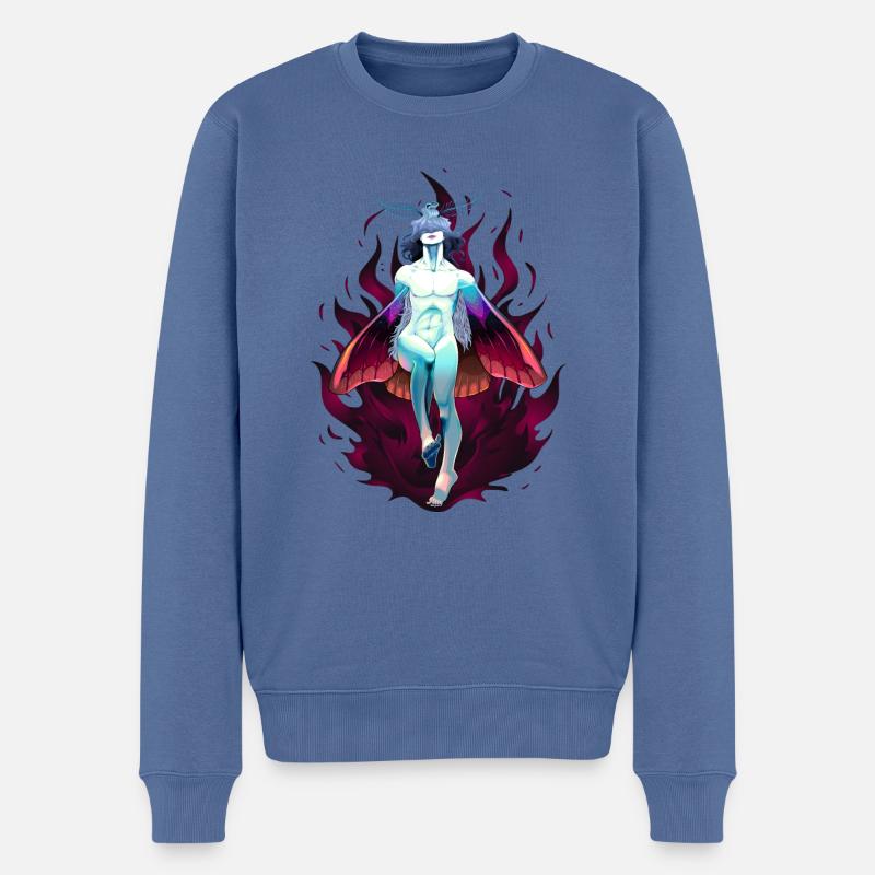 Garçon papillon de nuit - Pull Premium bio Homme - bleu pigeon