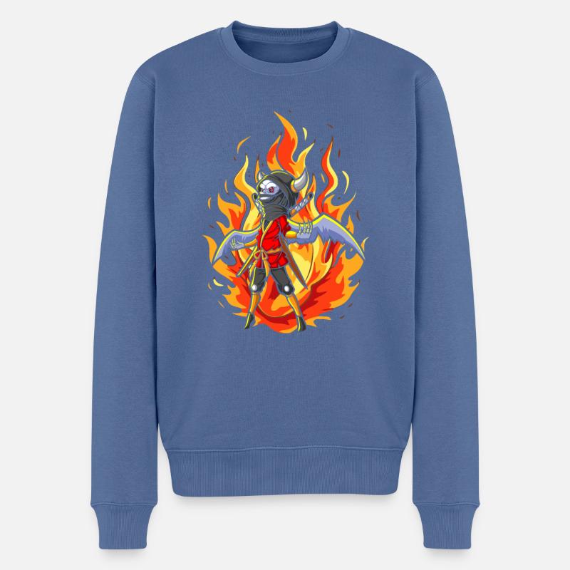 Le chevalier effrayant Grim - Pull Premium bio Homme - bleu pigeon