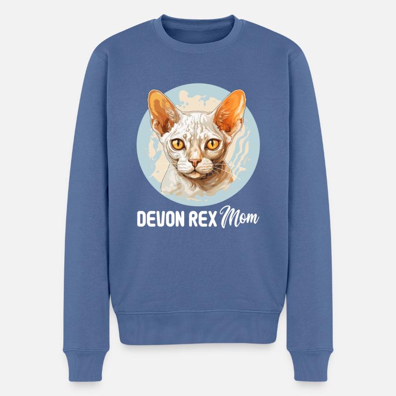 Devon Rex Kätzchen Devon Rex Katze - Männer Premium Bio Pullover - Taubenblau