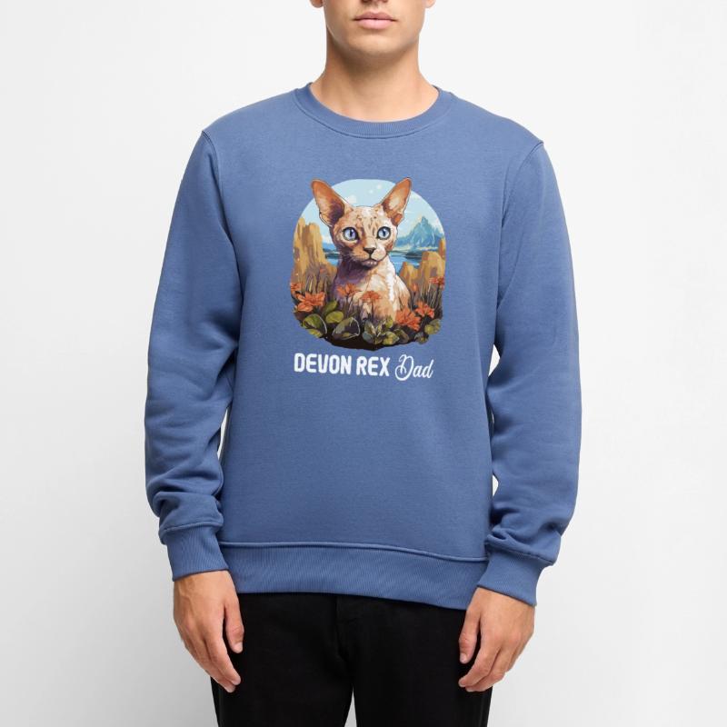 Chaton Devon Rex Chat Devon Rex Pull Premium bio Homme