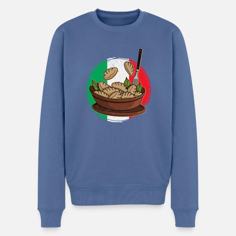 Gnocchi Pasta Italien Küche Rigatoni Gericht - Männer Premium Bio Pullover - Taubenblau