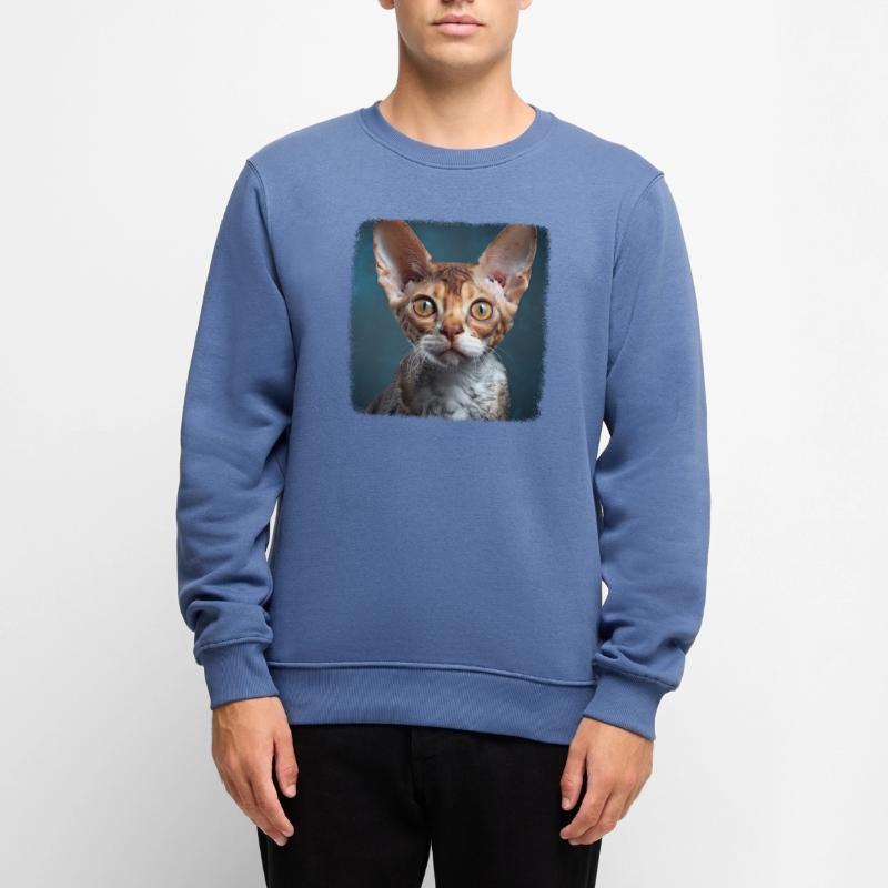 Devon Rex Kätzchen Devon Rex Katze Männer Premium Bio Pullover