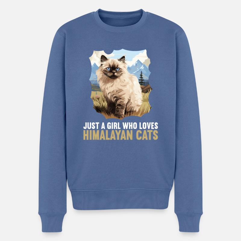 Chat de l’Himalaya Colourpoint Katze - Pull Premium bio Homme - bleu pigeon