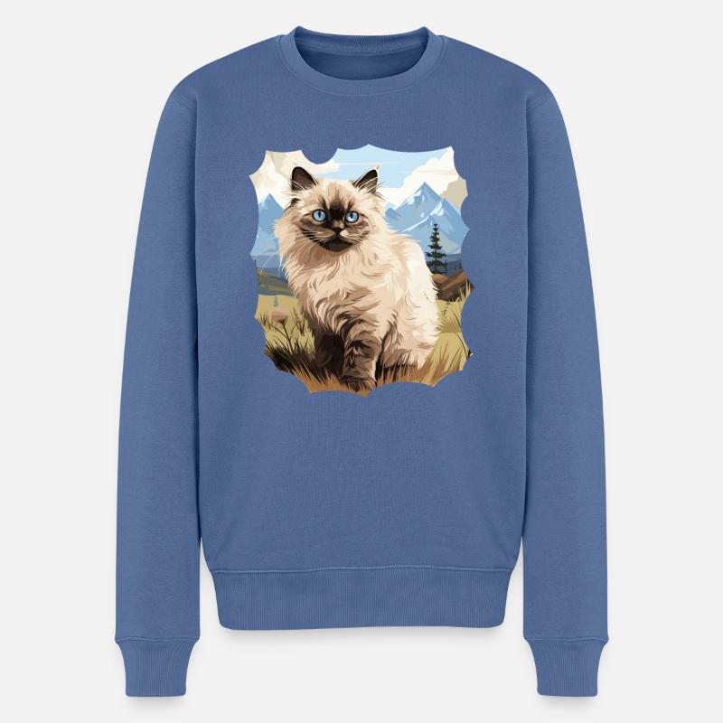 Chat de l’Himalaya Colourpoint Katze - Pull Premium bio Homme - bleu pigeon