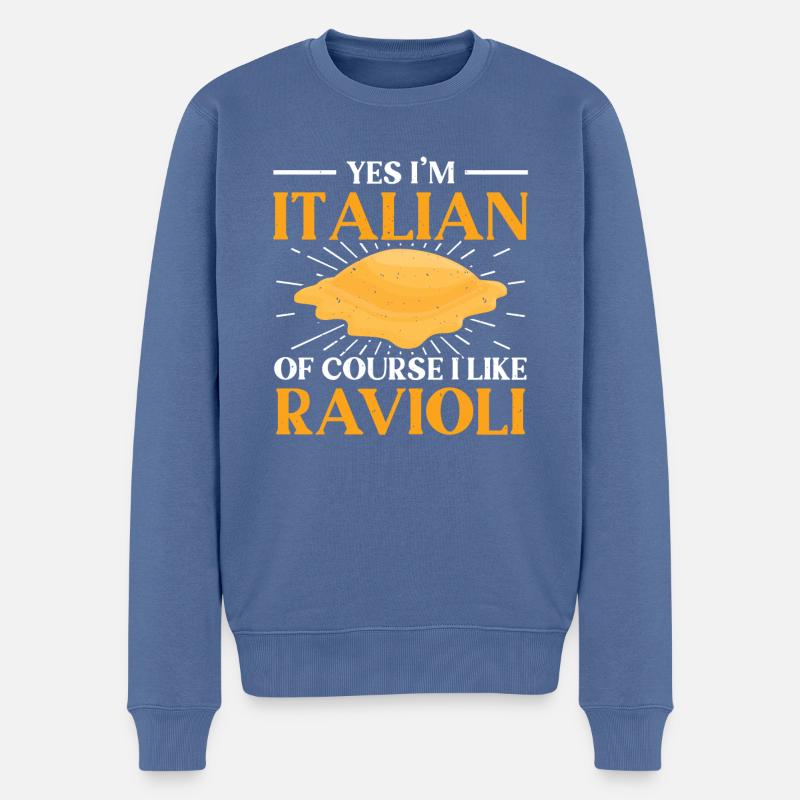 Raviolis 1 - Pull Premium bio Homme - bleu pigeon