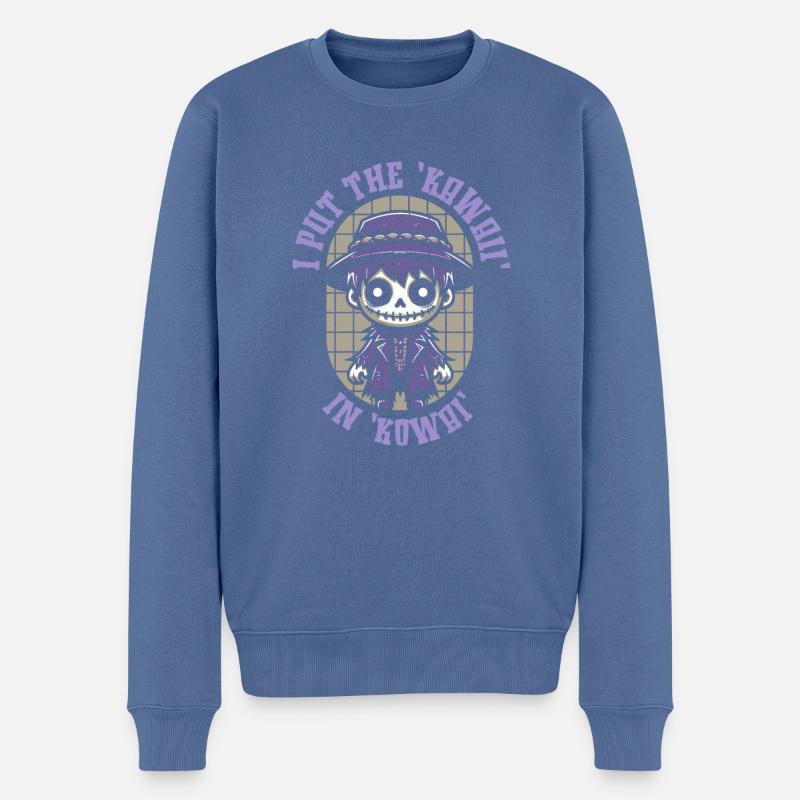Anime Manga Unheimlich Nett - Männer Premium Bio Pullover - Taubenblau