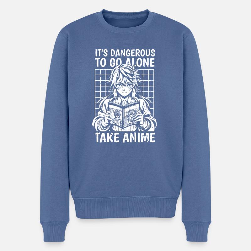Anime Manga Manga - Männer Premium Bio Pullover - Taubenblau