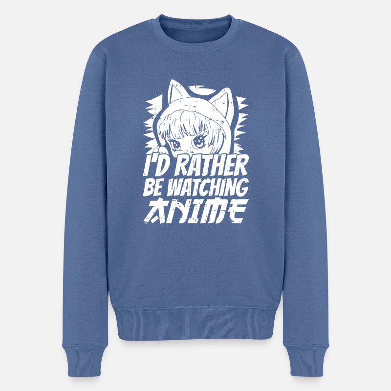 Manga d’anime - Pull Premium bio Homme - bleu pigeon