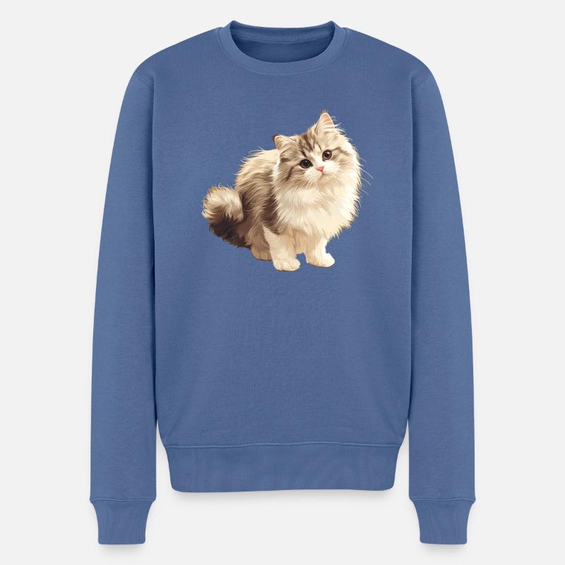 Ragamuffin Chaton Ragamuffin Chat - Pull Premium bio Homme - bleu pigeon