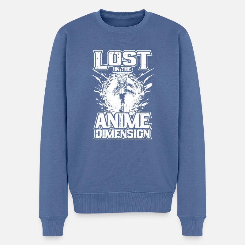 Anime Manga Isekai - Männer Premium Bio Pullover - Taubenblau