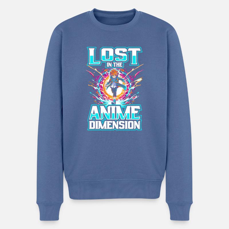 Anime Manga Isekai - Pull Premium bio Homme - bleu pigeon
