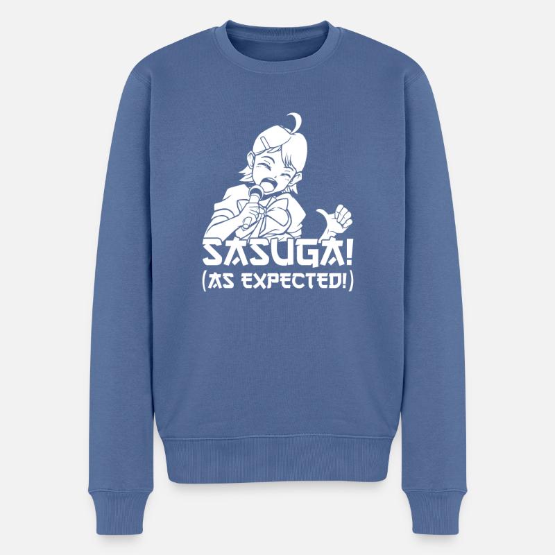 Anime Manga Kompliment - Männer Premium Bio Pullover - Taubenblau