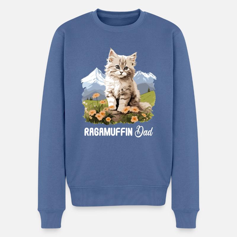 Ragamuffin Chaton Ragamuffin Chat - Pull Premium bio Homme - bleu pigeon