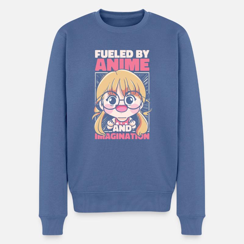Manga d’anime - Pull Premium bio Homme - bleu pigeon