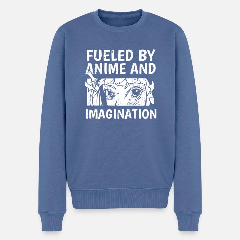 Anime Manga - Männer Premium Bio Pullover - Taubenblau