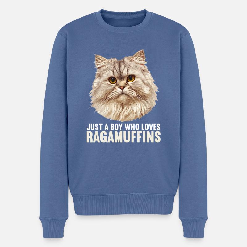 Ragamuffin Chaton Ragamuffin Chat - Pull Premium bio Homme - bleu pigeon