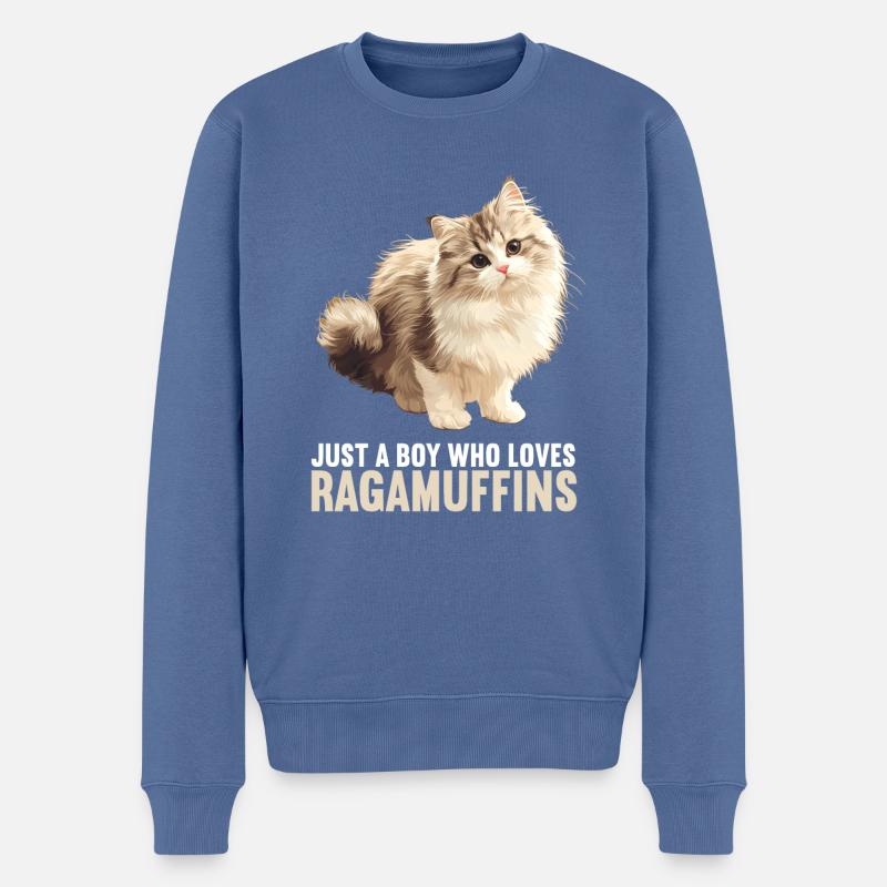 Ragamuffin Chaton Ragamuffin Chat - Pull Premium bio Homme - bleu pigeon