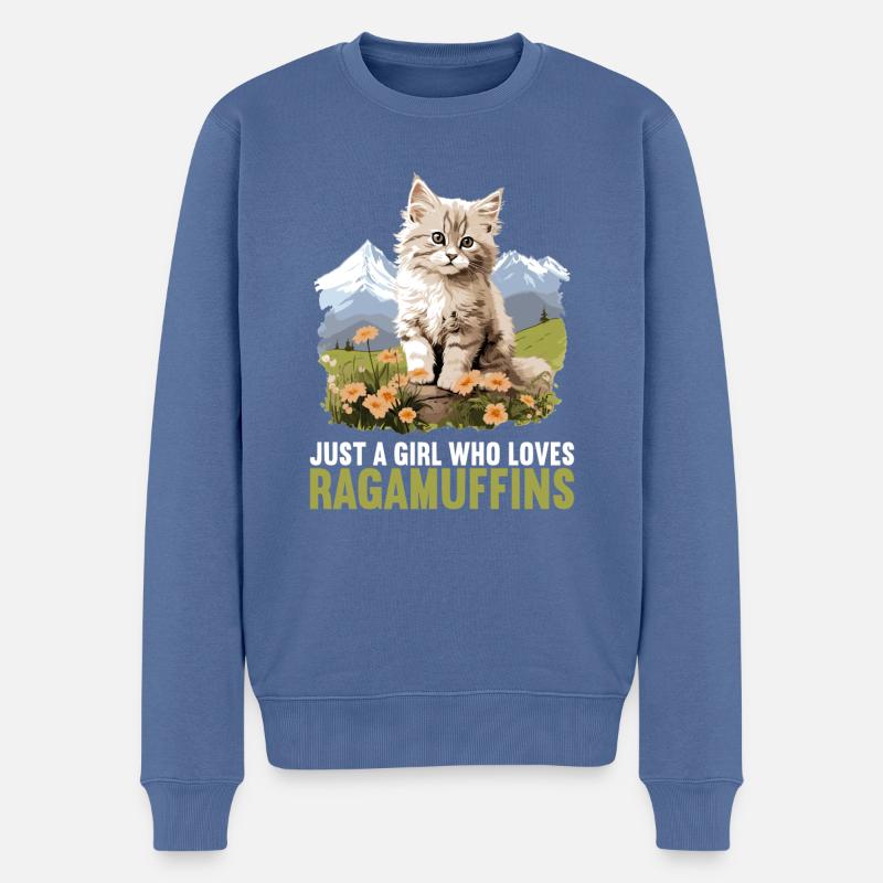 Ragamuffin Chaton Ragamuffin Chat - Pull Premium bio Homme - bleu pigeon