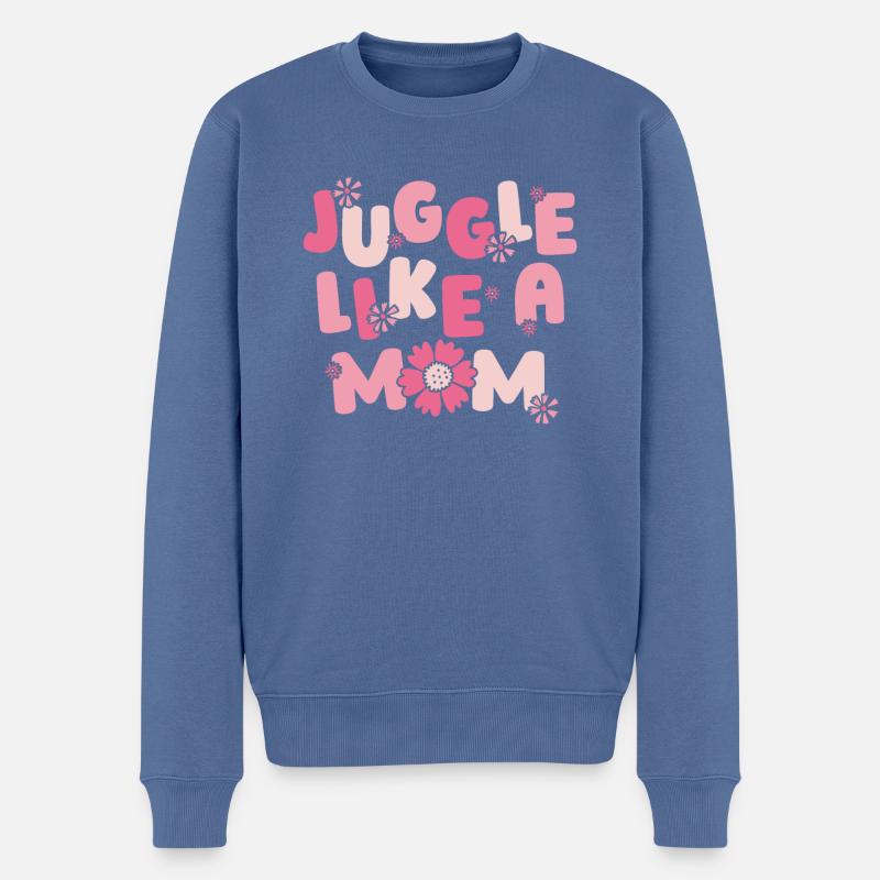 Mama Mutter Jonglieren - Männer Premium Bio Pullover - Taubenblau