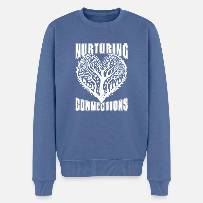 Mama Mutter Baum Natur Herz - Männer Premium Bio Pullover - Taubenblau