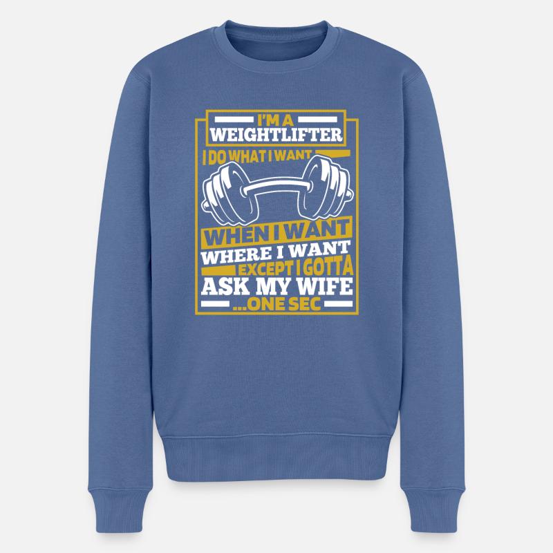 Gewichtheben Gewichtheber - Männer Premium Bio Pullover - Taubenblau