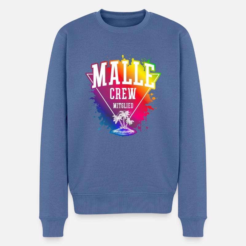 Malle Crew Mallorca Reise Mitglied Bunt - Männer Premium Bio Pullover - Taubenblau
