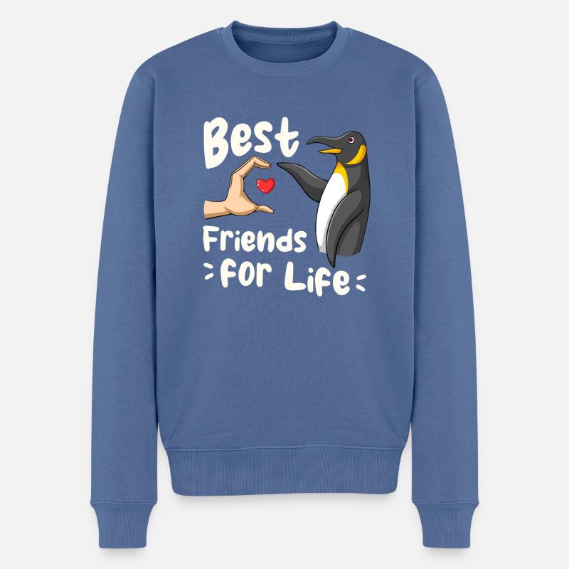 Pinguin-Liebhaber Freund Pinguine - Männer Premium Bio Pullover - Taubenblau