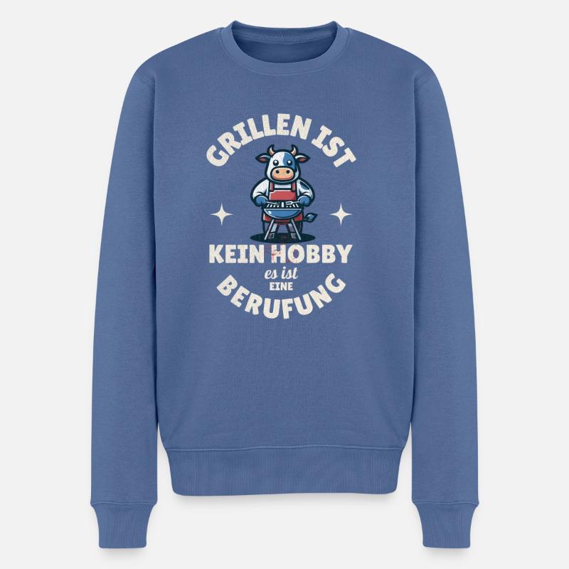 Le barbecue n’est pas un passe-temps, c’est un dicton d’appel - Pull Premium bio Homme - bleu pigeon